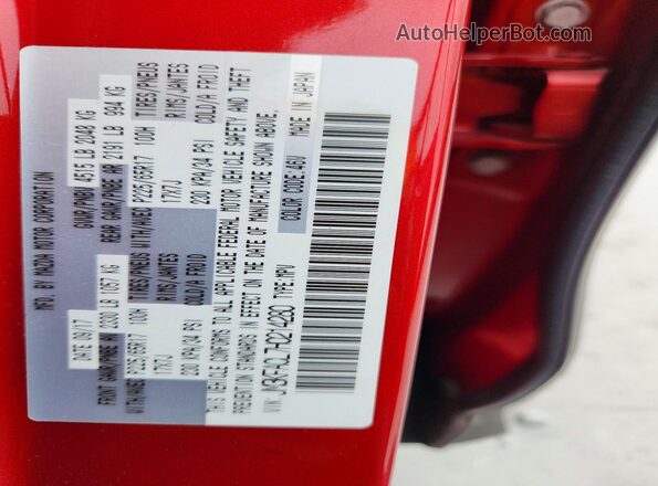 JM3KFACL7H0214280 2017 MAZDA CX-5 Red VIN կոդի պիտակի տեսք