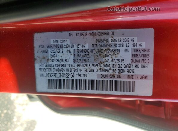 JM3KFADL7H0122164 2017 MAZDA CX-5 Red VIN sticker view