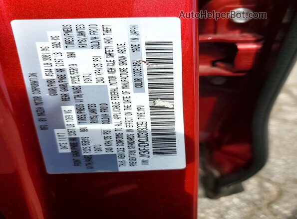 JM3KFADM0J0318039 2018 MAZDA CX-5 Red VIN կոդի պիտակի տեսք