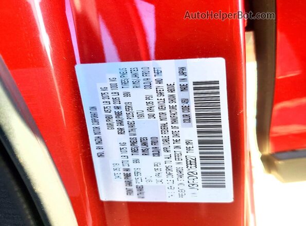 JM3KFADM2K1636627 2019 MAZDA CX-5 Red VIN կոդի պիտակի տեսք