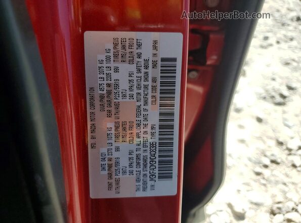 JM3KFADM3M0408385 2021 MAZDA CX-5 Красный Вид наклейки с VIN-кодом