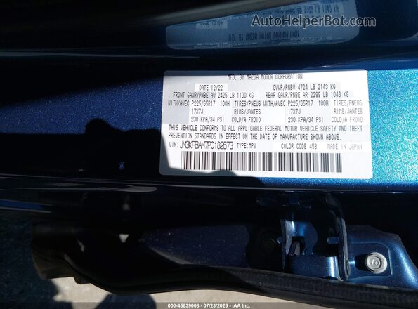 JM3KFBAM7P0182673 2023 MAZDA CX-5 Blue Vista del compartimento del motor