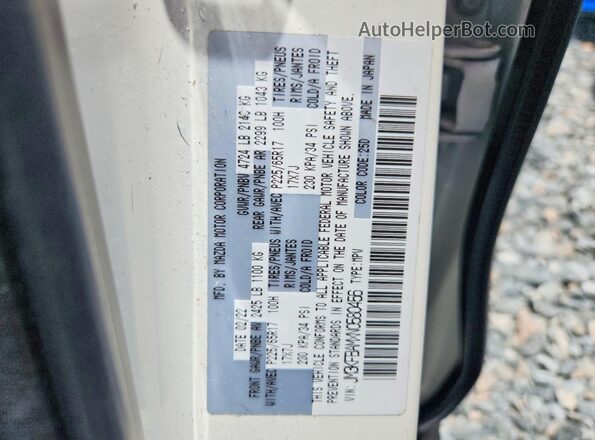 JM3KFBAMXN0580456 2022 MAZDA CX-5 White VIN კოდის სტიკერის ხედი