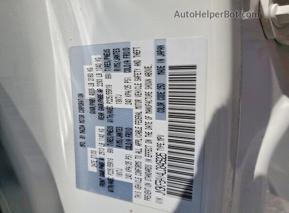 JM3KFBAY4L0846926 2020 MAZDA CX-5 White VIN sticker view
