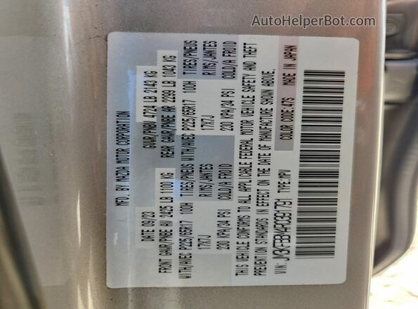 JM3KFBBM4R0391791 2024 MAZDA CX-5 Silver VIN sticker view