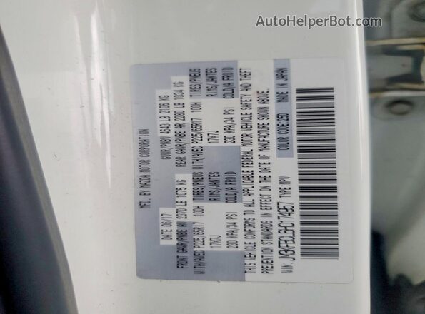 JM3KFBCL6H0174957 2017 MAZDA CX-5 White Вид наклейки з VIN-кодом