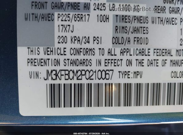JM3KFBCM2P0210067 2023 MAZDA CX-5 Blue Widok komory silnika