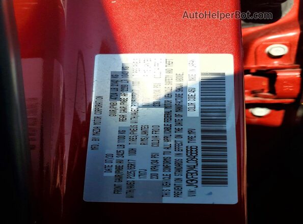 JM3KFBCM4L0845656 2020 MAZDA CX-5 Red Vista de la etiqueta del VIN