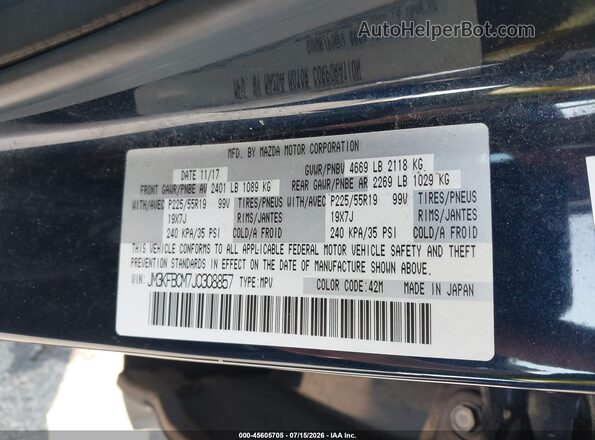 JM3KFBCM7J0308857 2018 MAZDA CX-5 Dark Blue Widok komory silnika