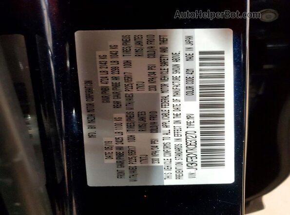 JM3KFBCM7K0637270 2019 MAZDA CX-5 Blue VIN sticker view