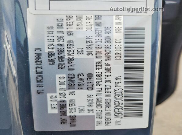 JM3KFBCM9P0138073 2023 MAZDA CX-5 Blue Вид наклейки з VIN-кодом
