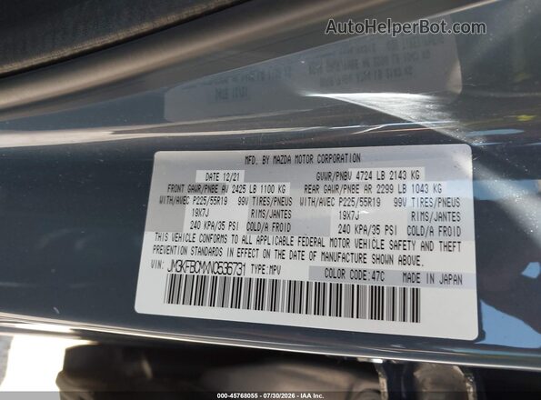 JM3KFBCMXN0536731 2022 MAZDA CX-5 Blue Շարժիչի բաժամունքի տեսք
