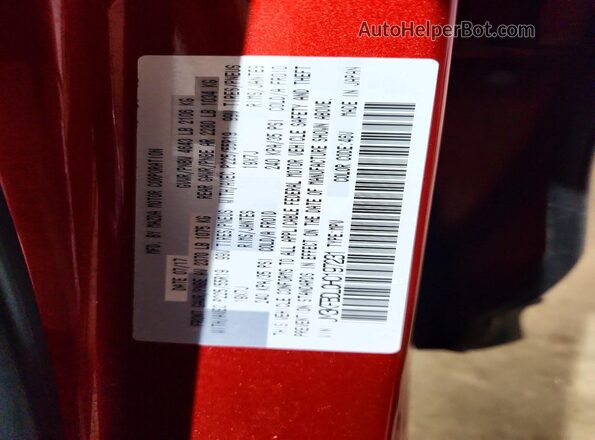 JM3KFBDL0H0197231 2017 MAZDA CX-5 Red Vista de la etiqueta del VIN