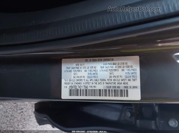 JM3KFBDL7H0117648 2017 MAZDA CX-5 Gray Vista del compartimento del motor