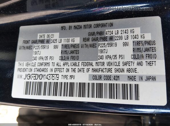 JM3KFBDM0M1437679 2021 MAZDA CX-5 Navy ძრავის განყოფილების ხედი
