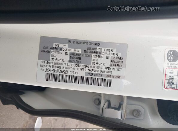 JM3KFBDM1P0158221 2023 MAZDA CX-5 White Widok komory silnika