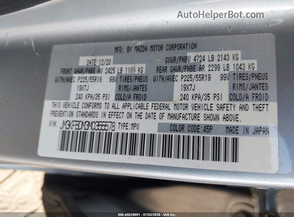 JM3KFBDM3M0355578 2021 MAZDA CX-5 Silver Widok komory silnika