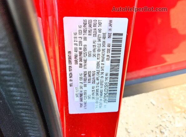 JM3KFBDM9J0310916 2018 MAZDA CX-5 Red Շարժիչի բաժամունքի տեսք