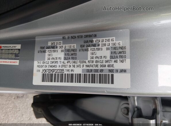 JM3KFBDM9P0203065 2023 MAZDA CX-5 Silver Widok komory silnika