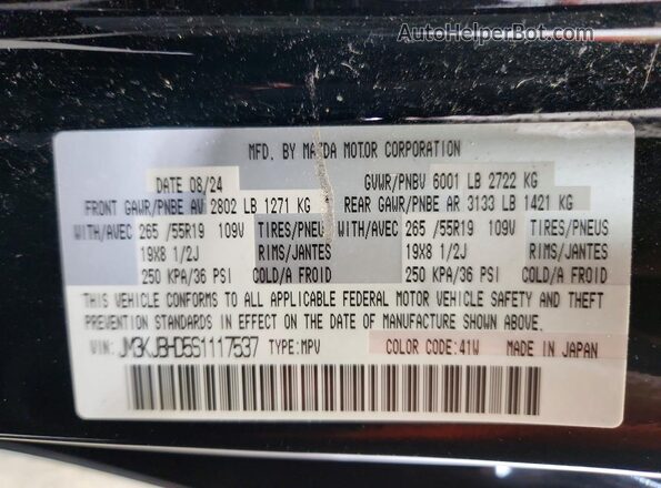 JM3KJBHD5S1117537 2025 MAZDA CX-70 Black Widok naklejki z numerem VIN