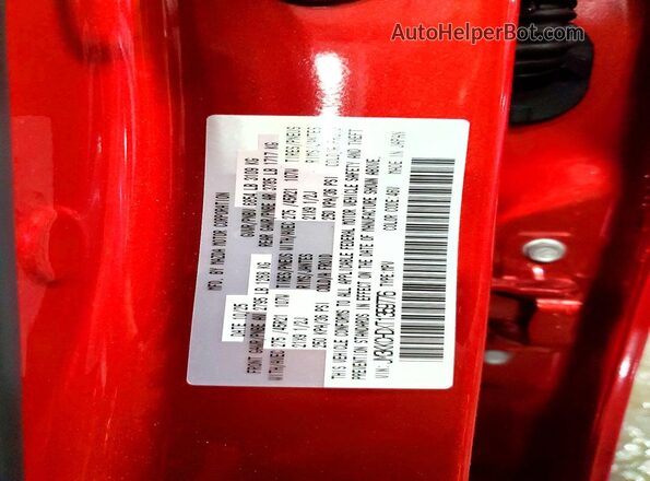 JM3KKCHDXT1359776 2026 MAZDA CX-90 Red Widok naklejki z numerem VIN
