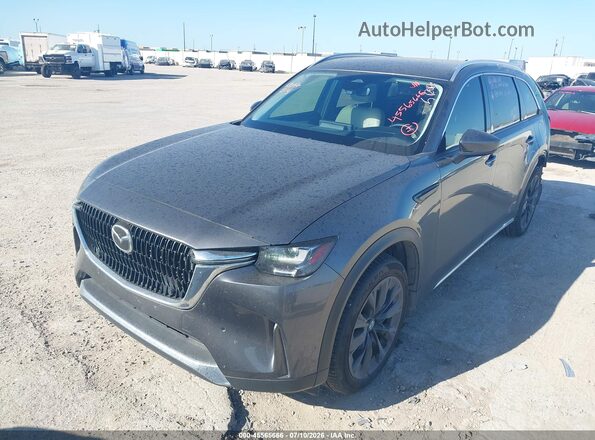 JM3KKDHD1R1164468 2024 MAZDA CX-90 Gray წინა მარცხენა ხედი სამი მეოთხედიდან