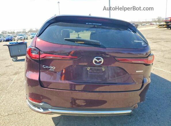 JM3KKEHCXR1166362 2024 MAZDA CX-90 Maroon უკანა ხედი