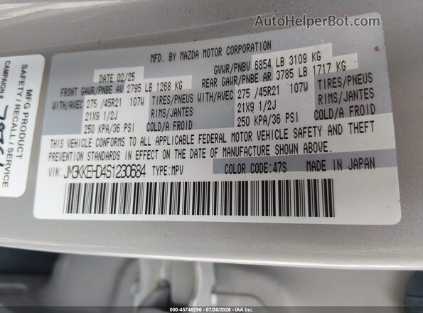 JM3KKEHD4S1230684 2025 MAZDA CX-90 Gold Vista del compartimento del motor