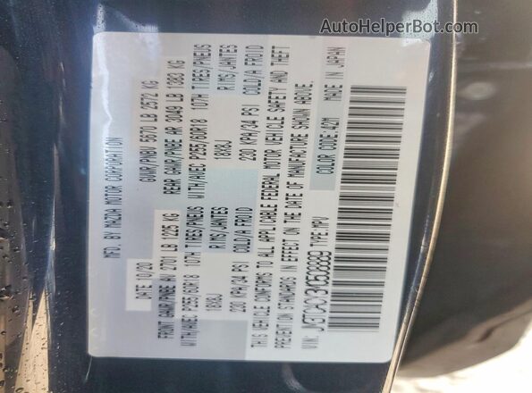JM3TCACY3M0508889 2021 MAZDA CX-9 Blue VIN կոդի պիտակի տեսք