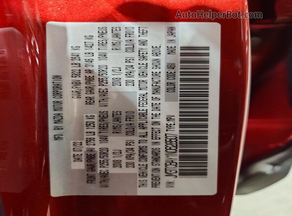 JM3TCBAY1N0628507 2022 MAZDA CX-9 Red Вид наклейки з VIN-кодом