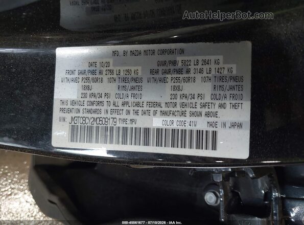 JM3TCBCY2M0509179 2021 MAZDA CX-9 Black Widok komory silnika