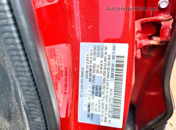 JM3TCBDY5J0210733 2018 MAZDA CX-9 Red VIN կոդի պիտակի տեսք