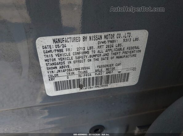 JN1AF0BA1RM435594 2024 NISSAN ARIYA Gray Vista del compartimento del motor