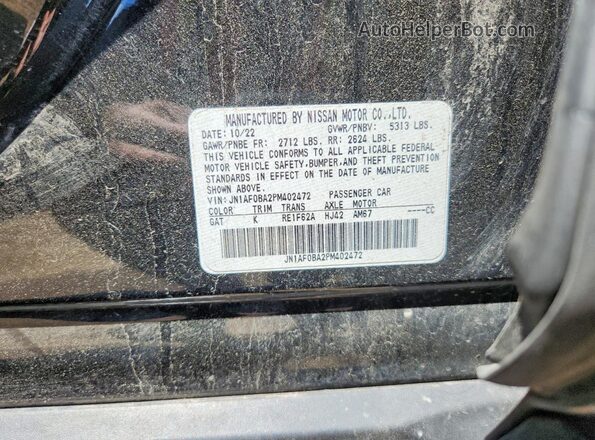 JN1AF0BA2PM402472 2023 NISSAN ARIYA Black VIN կոդի պիտակի տեսք