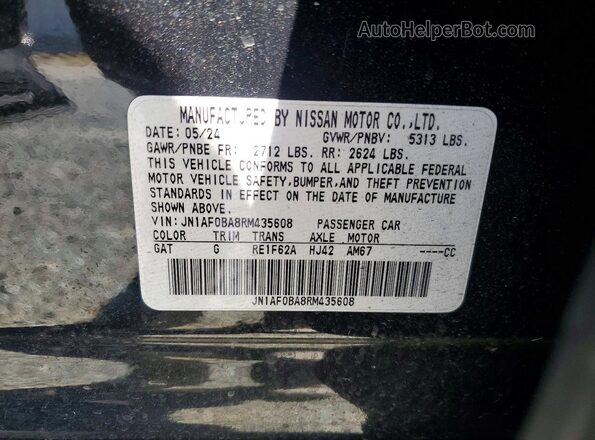 JN1AF0BA8RM435608 2024 NISSAN ARIYA Black VIN կոդի պիտակի տեսք