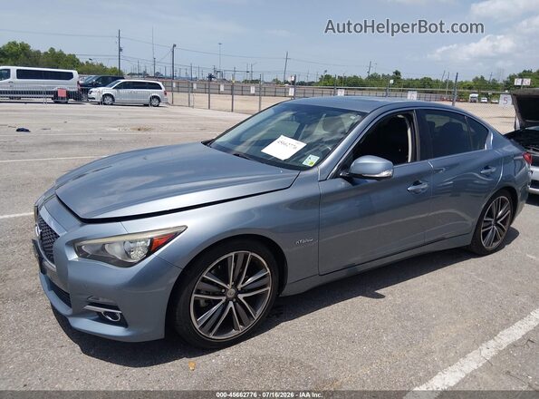 JN1AV7AP1HM890042 2017 INFINITI Q50 HYBRID Light Blue Front view