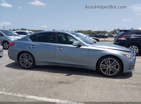 JN1AV7AP1HM890042 2017 INFINITI Q50 HYBRID Light Blue Rear interior view
