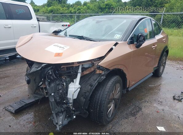 JN1BF0BA6PM404956 2023 NISSAN ARIYA Brown წინა მარცხენა ხედი სამი მეოთხედიდან