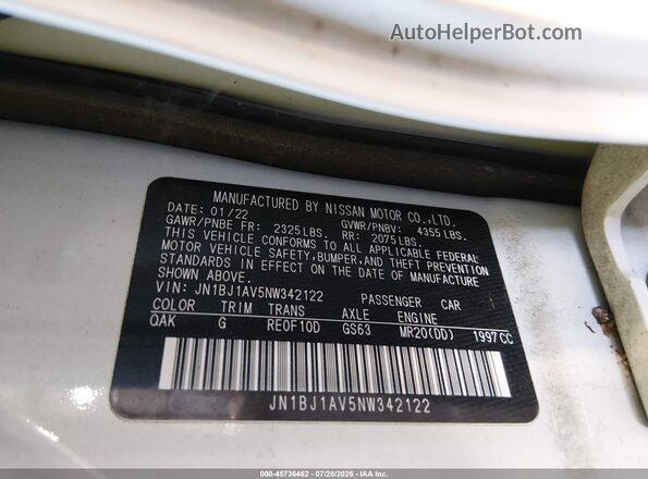 JN1BJ1AV5NW342122 2022 NISSAN ROGUE Белый Вид подкапотного пространства