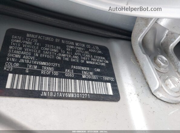 JN1BJ1AV6MW301271 2021 NISSAN ROGUE Gray Vista del compartimento del motor