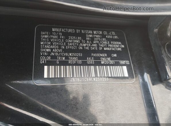 JN1BJ1CV6LW250253 2020 NISSAN ROGUE Черный Вид подкапотного пространства