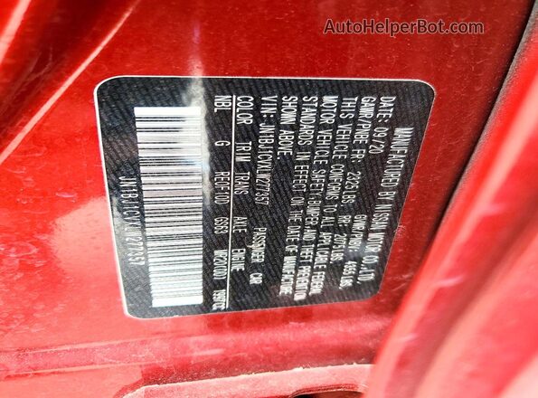 JN1BJ1CVXLW277357 2020 NISSAN ROGUE Red Widok naklejki z numerem VIN