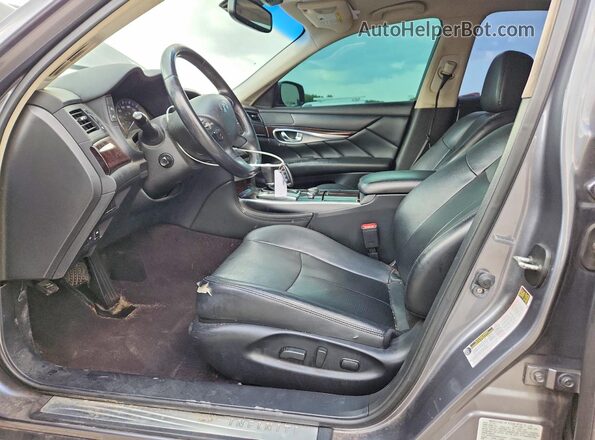 JN1BY1AP9HM740348 2017 INFINITI Q70 Gray Widok wnętrza z przodu