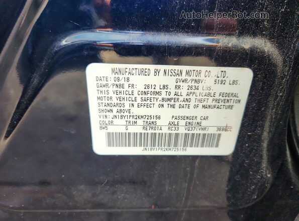 JN1BY1PR2KM725156 2019 INFINITI Q70L Blue Engine compartment view