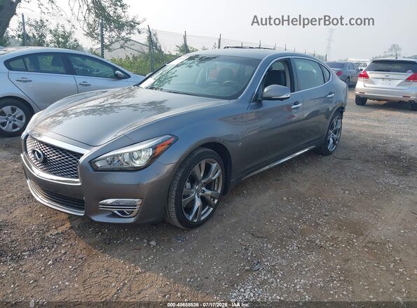 JN1BY1PR4JM370263 2018 INFINITI Q70L Gray Vista tres cuartos delantera izquierda