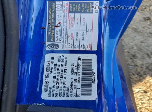 JN1BZ4AH3RM367378 2024 NISSAN Z Blue Vista del compartimento del motor