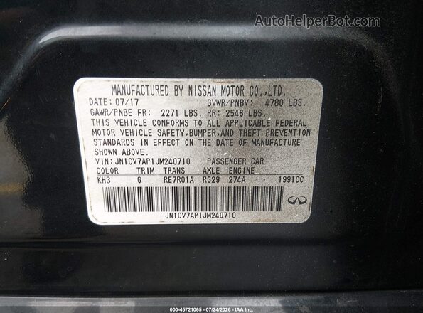 JN1CV7AP1JM240710 2018 INFINITI Q50 Black Շարժիչի բաժամունքի տեսք