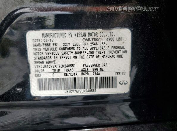 JN1CV7AP7JM240551 2018 INFINITI Q50 Black Engine compartment view