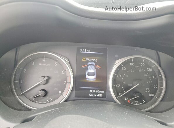 JN1CV7AR1JM280609 2018 INFINITI Q50 White Instrument cluster view