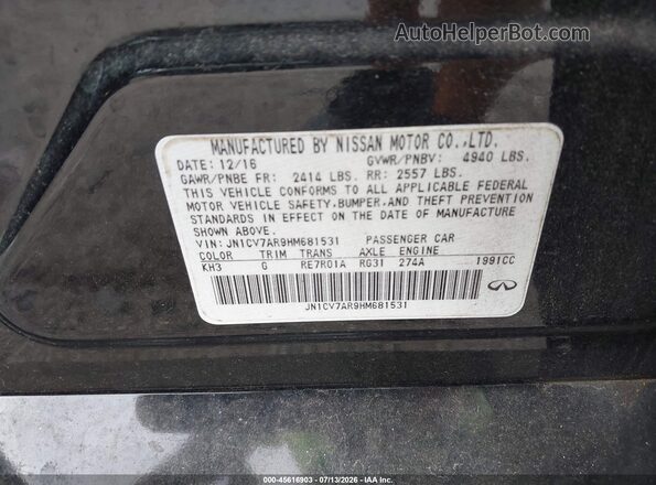JN1CV7AR9HM681531 2017 INFINITI Q50 Black Widok komory silnika